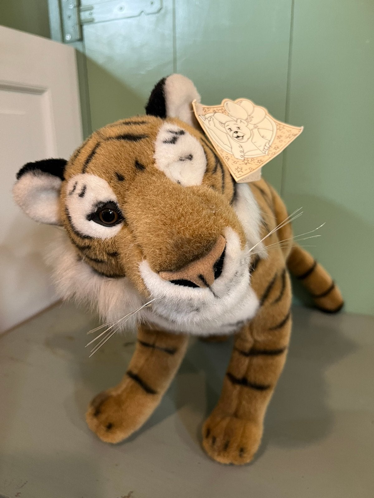 Efteling tijger pluche knuffel, mist 1 oog, Ophalen, Meerkleurig, Tijger, Met label