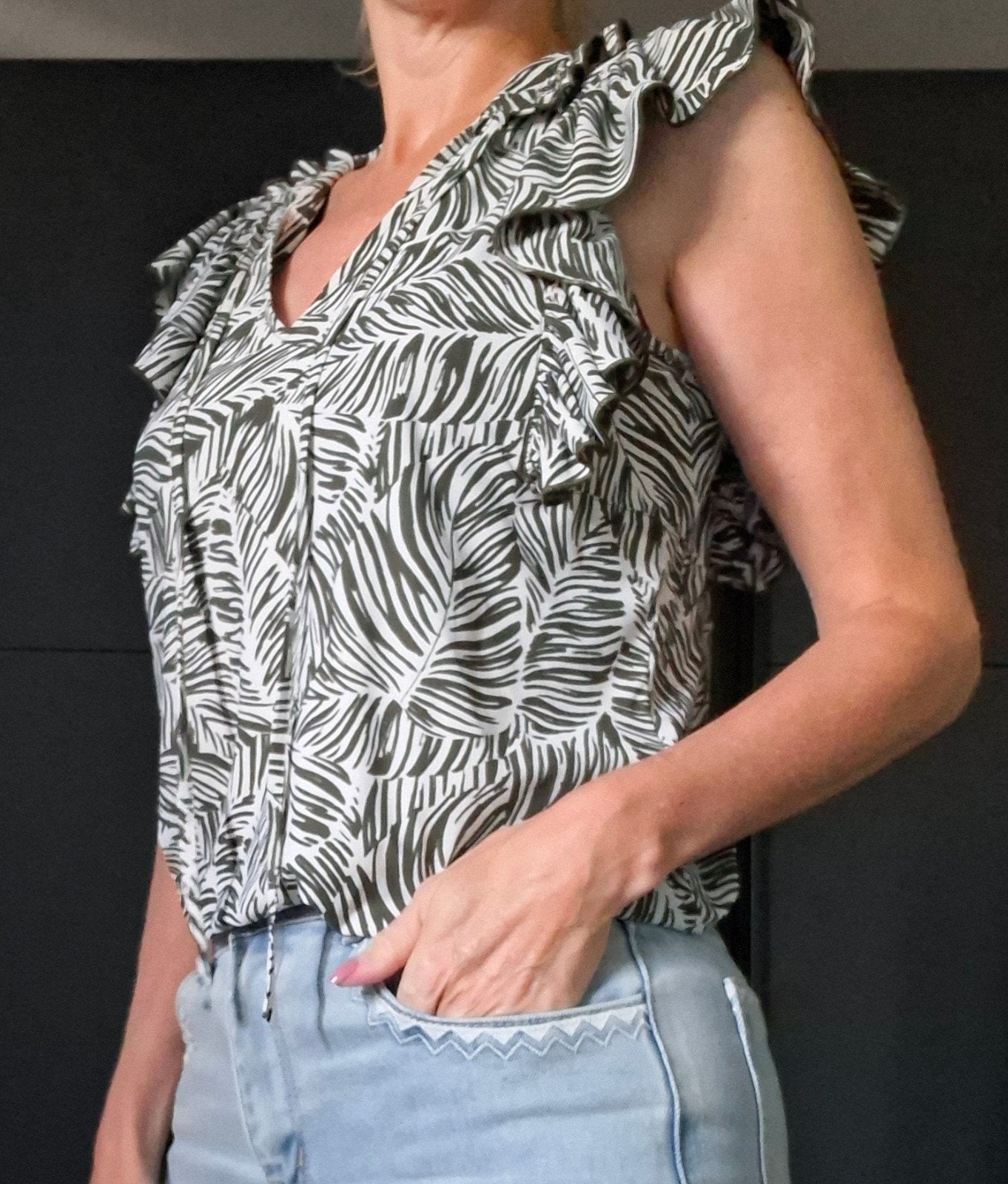 Studio Anneloes top/blouse maat S | Groen/wit | Als nieuw, Studio Anneloes, Meerkleurig, Ophalen of Verzenden, Zo goed als nieuw