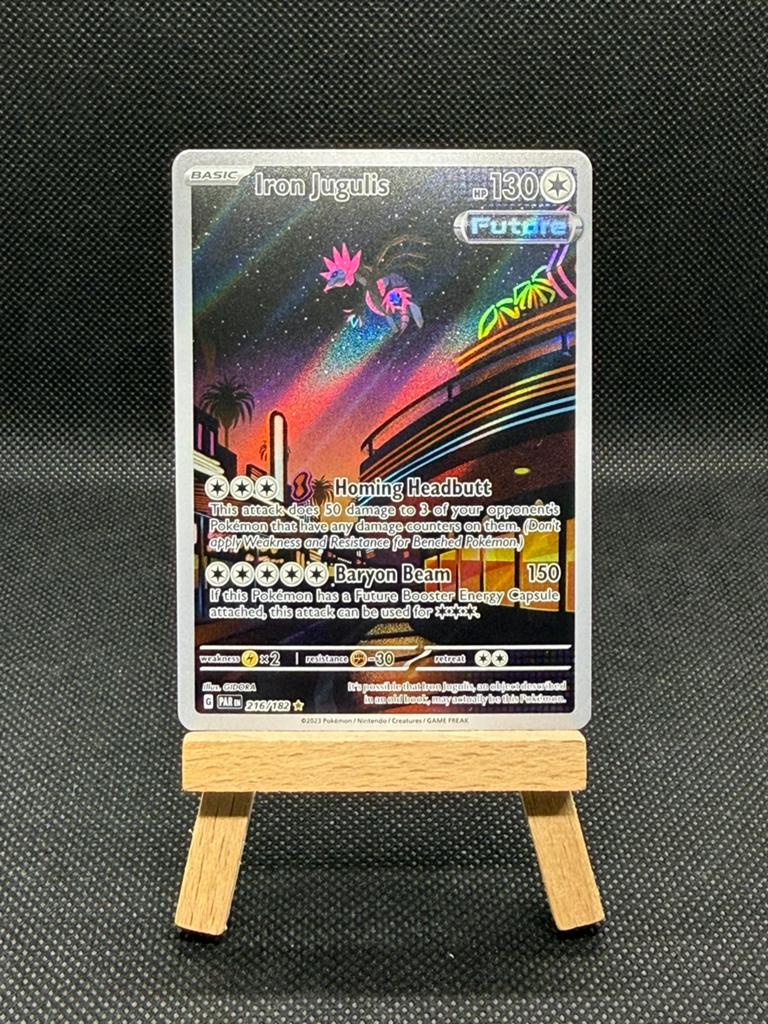 Pokémon TCG Iron Jugulis  216 | Illustration Rare, Ophalen of Verzenden, Zo goed als nieuw, Losse kaart