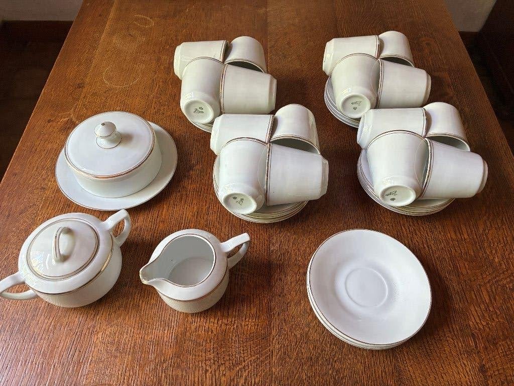 Vintage Jäger servies koffiekopjes suikerpot melkkannetje, Antiek en Kunst, Ophalen