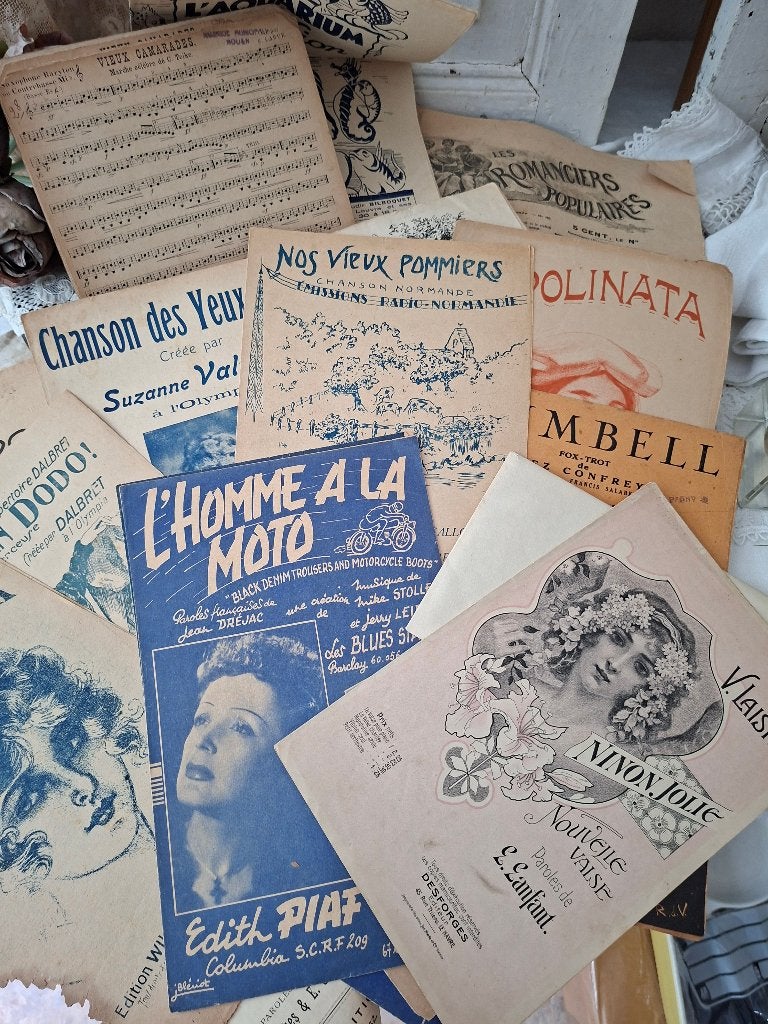 Groot lot Franse oude bladmuziek PIFrance', Ophalen of Verzenden