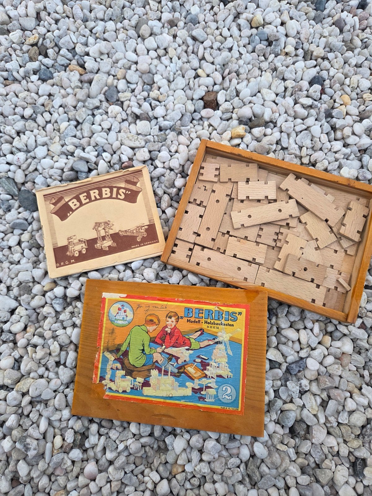 Vintage Berbis Houten Bouwdoos - Model Holzbaukasten, Ophalen of Verzenden