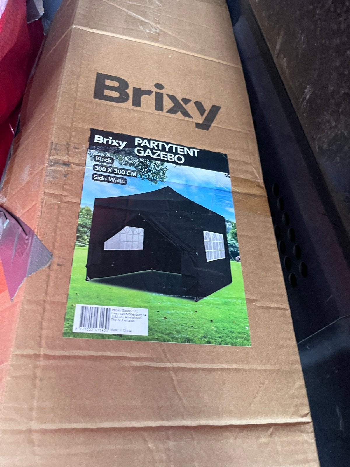 Brixy Partytent Gazebo Zwart 300x300cm met Zijwanden, Partytent, Minder dan 4 meter, Nieuw, 2 meter of meer