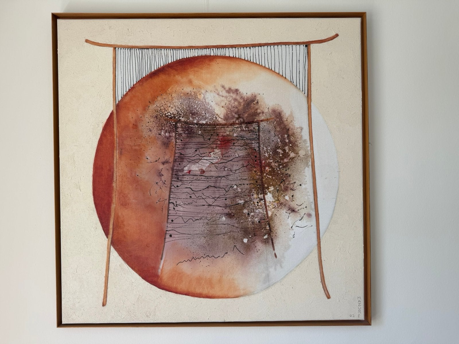 Fanny Mazure – groot abstract schilderij, gesigneerd 1992, Ophalen