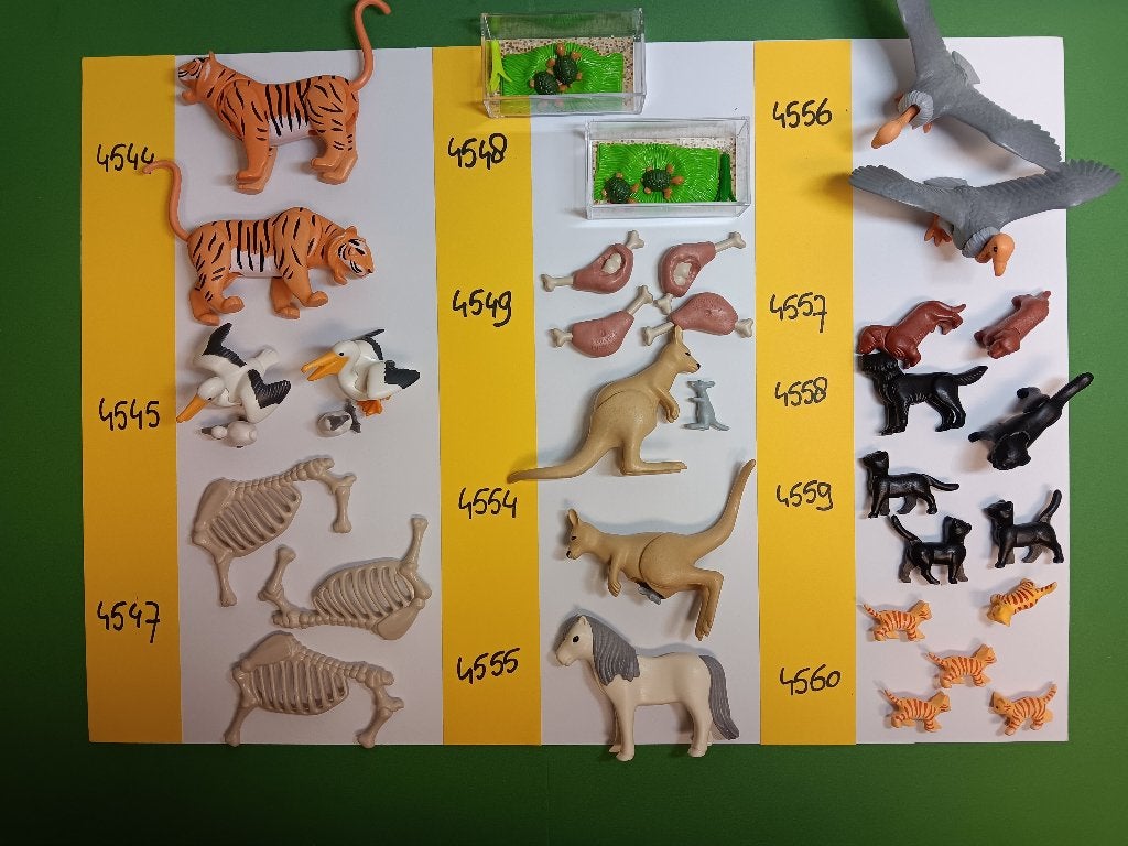 Playmobil Dieren 4544-60 Tijger Pelikaan Kangoeroe Gier Bot, Verzenden, Gebruikt, Losse onderdelen
