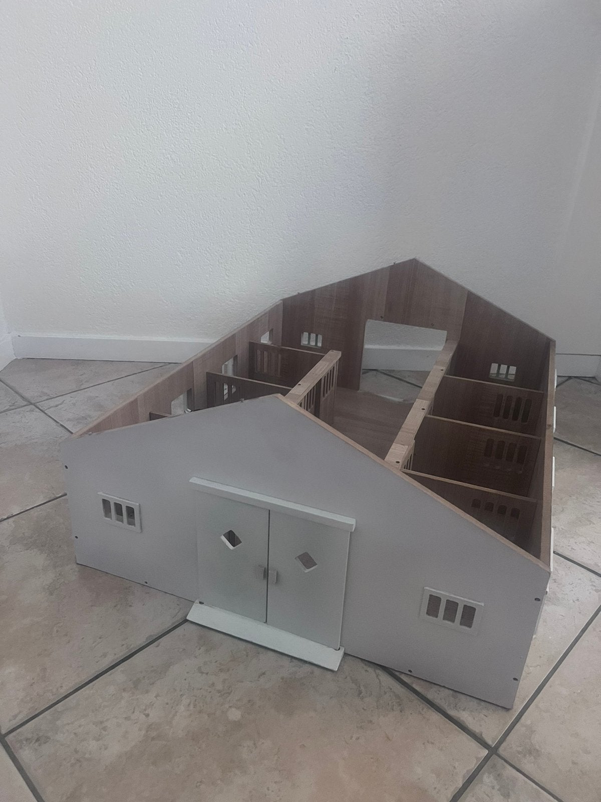 Houten manege leuk voor Schleich paarden, Dieren en Toebehoren, Ophalen, 110 cm of meer, Zo goed als nieuw, 90 cm of meer
