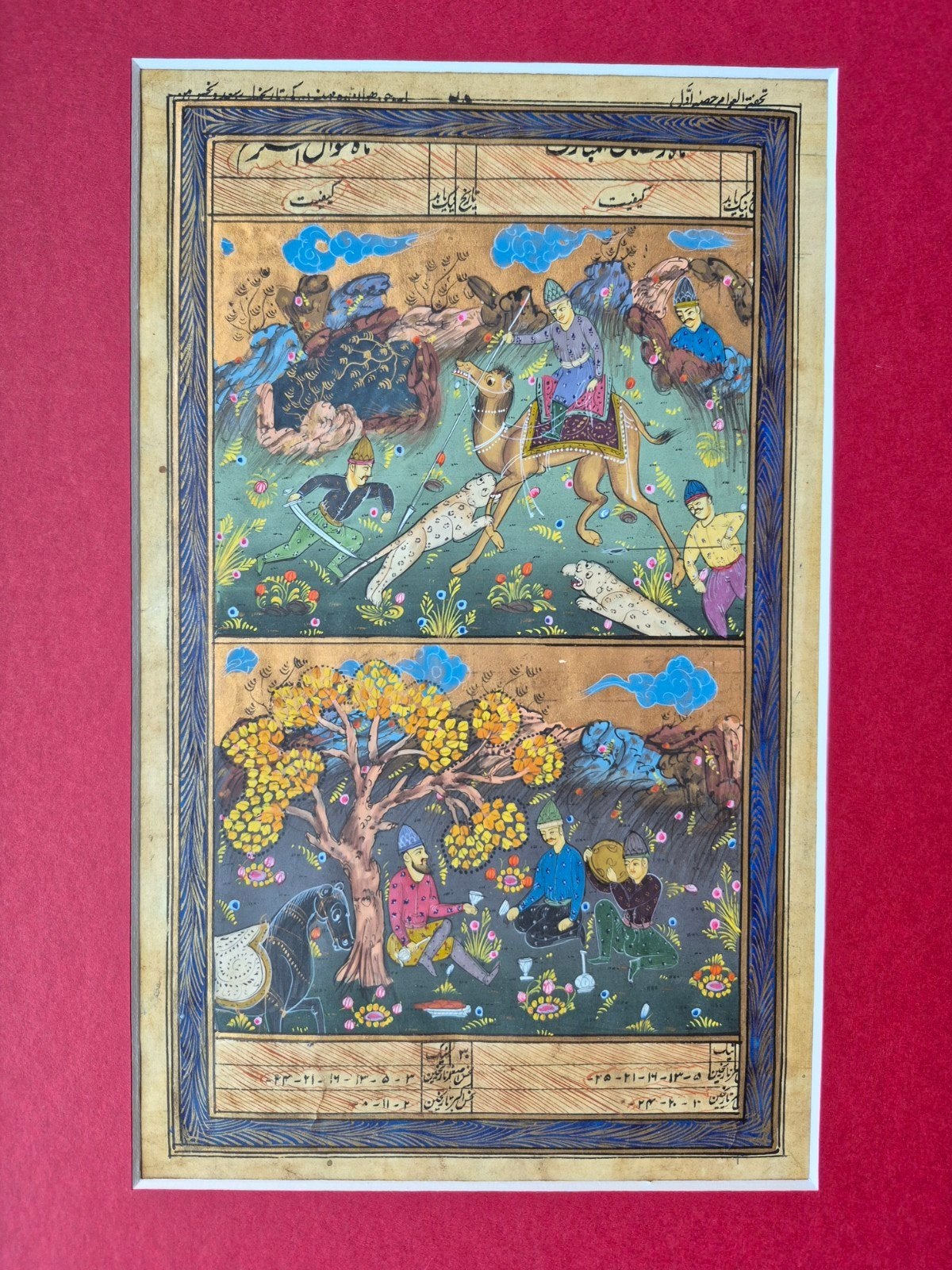 Perzische/Mughal miniatuurkunst, 19e eeuws, gouache., Ophalen of Verzenden