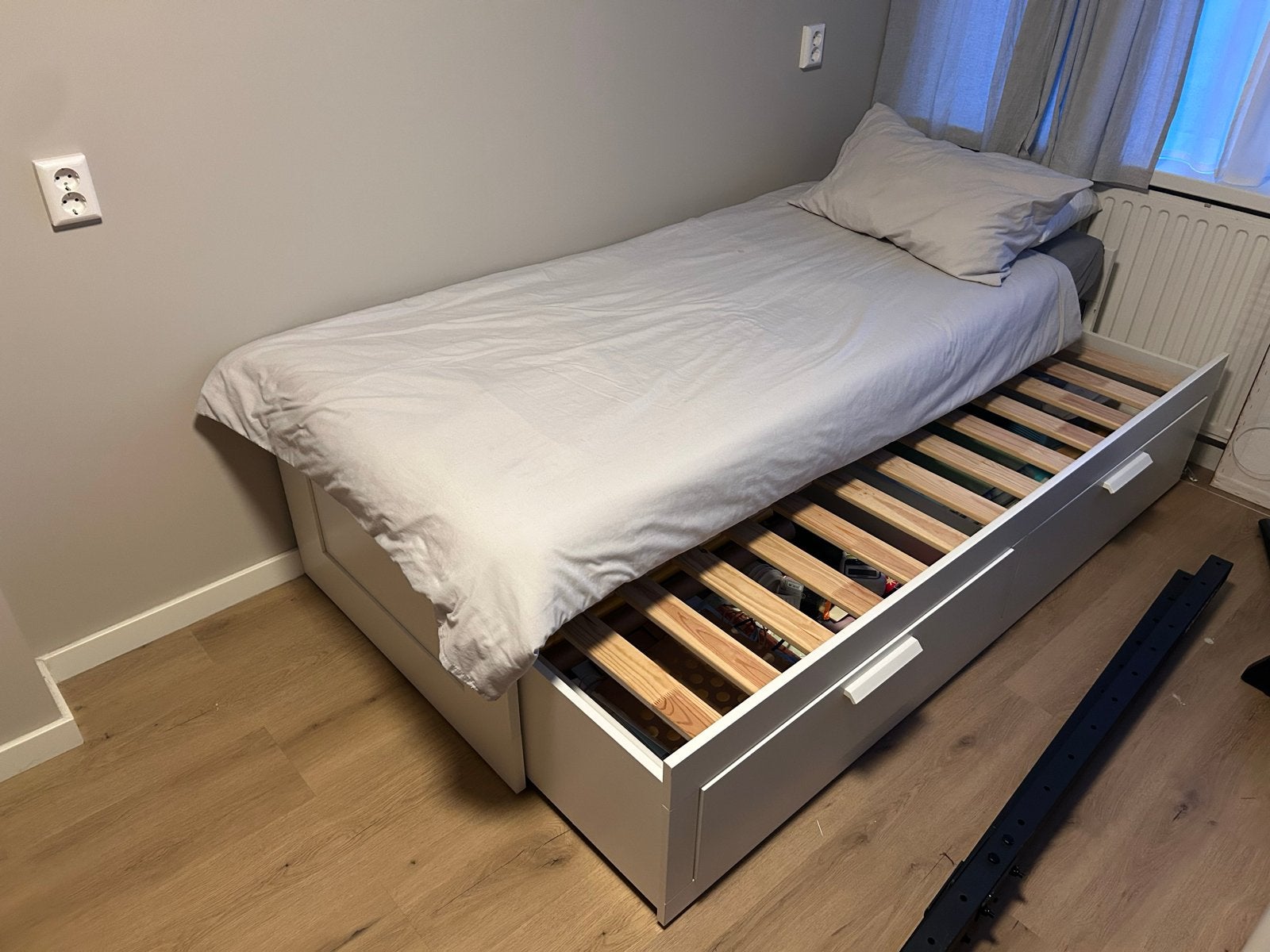 Ikea Brimnes bedbank met matrassen, Ophalen, Wit, Tweepersoons, 200 cm