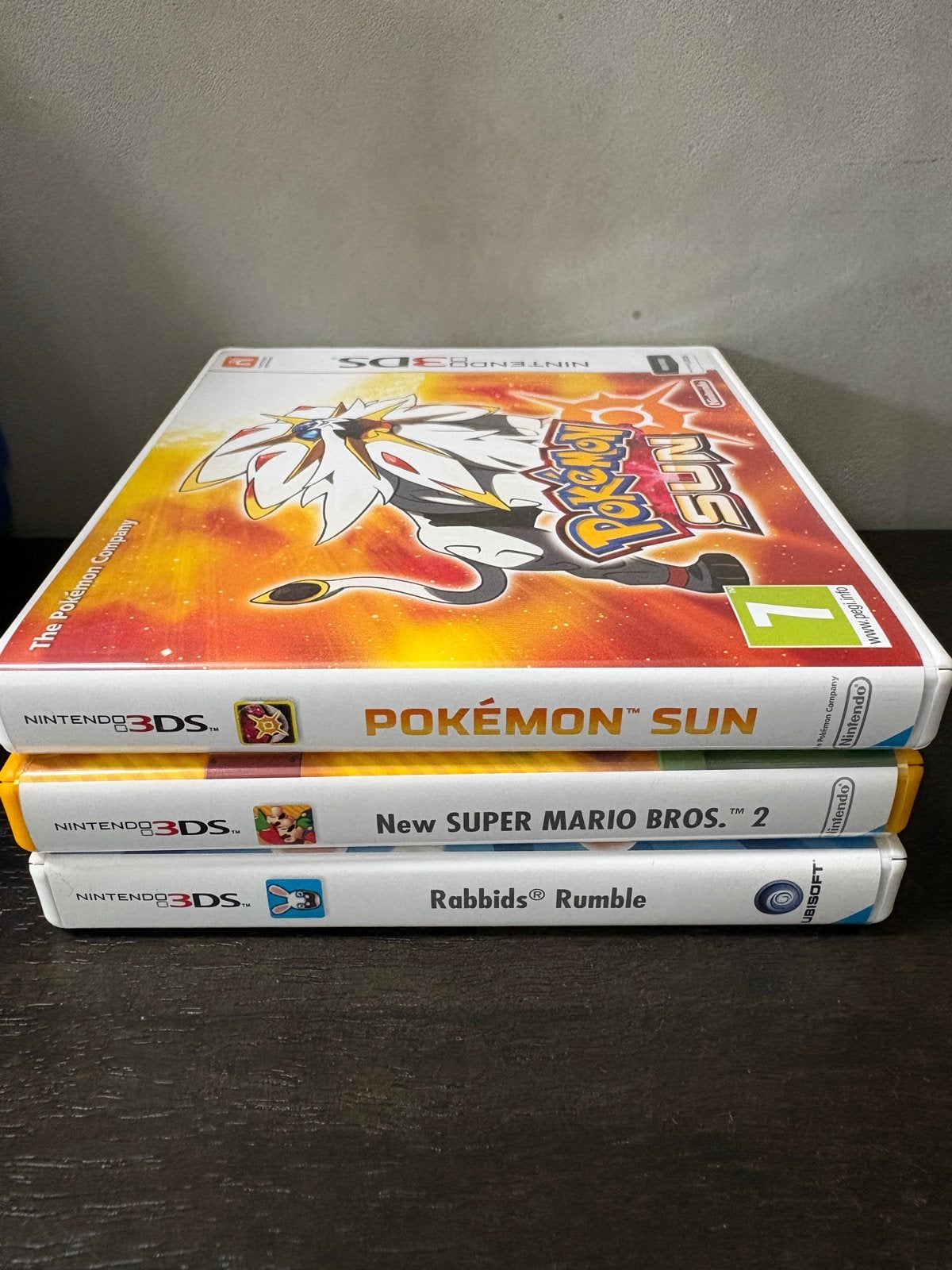 Nintendo 3DS Games: Pokémon Sun, Mario Bros. 2, Rabbids Rumb, Spelcomputers en Games, Gebruikt, 1 speler, Ophalen of Verzenden