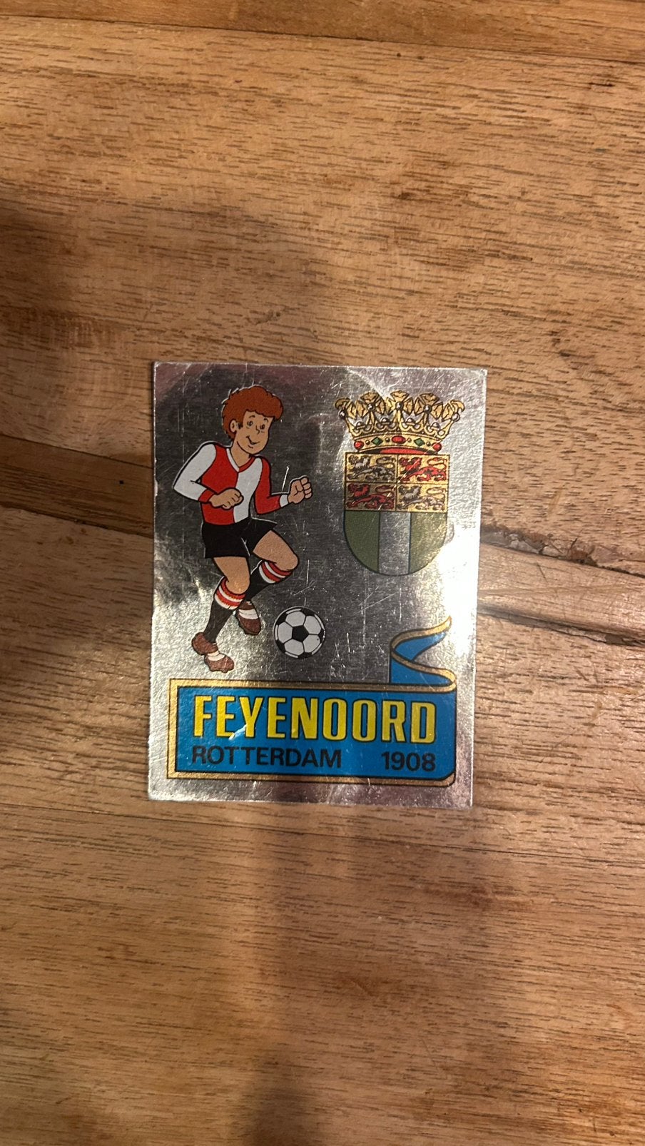 Panini Voetbal 81 plaatje Embleem Feyenoord, Verzenden, Zo goed als nieuw, Sticker