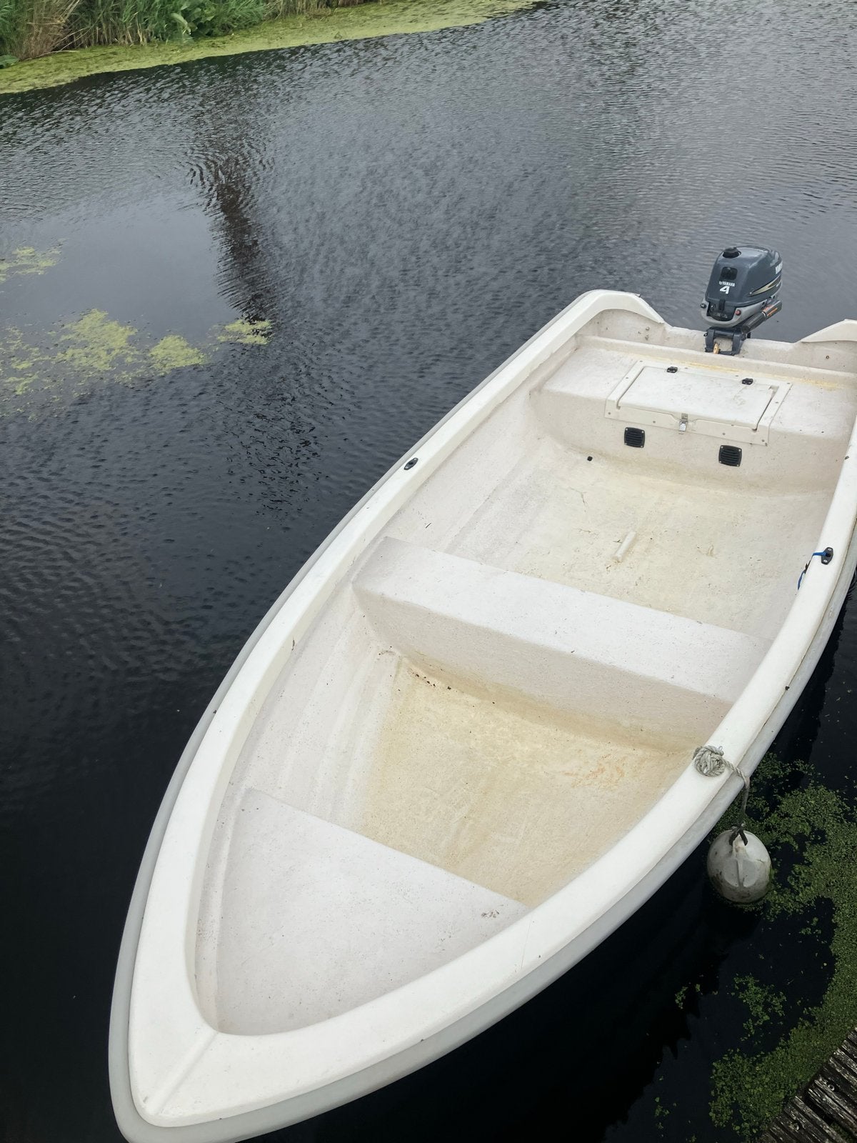 Kleine motorboot met 4pk Yamaha buitenboordmotor, Ophalen, Gebruikt, Buitenboordmotor, Polyester