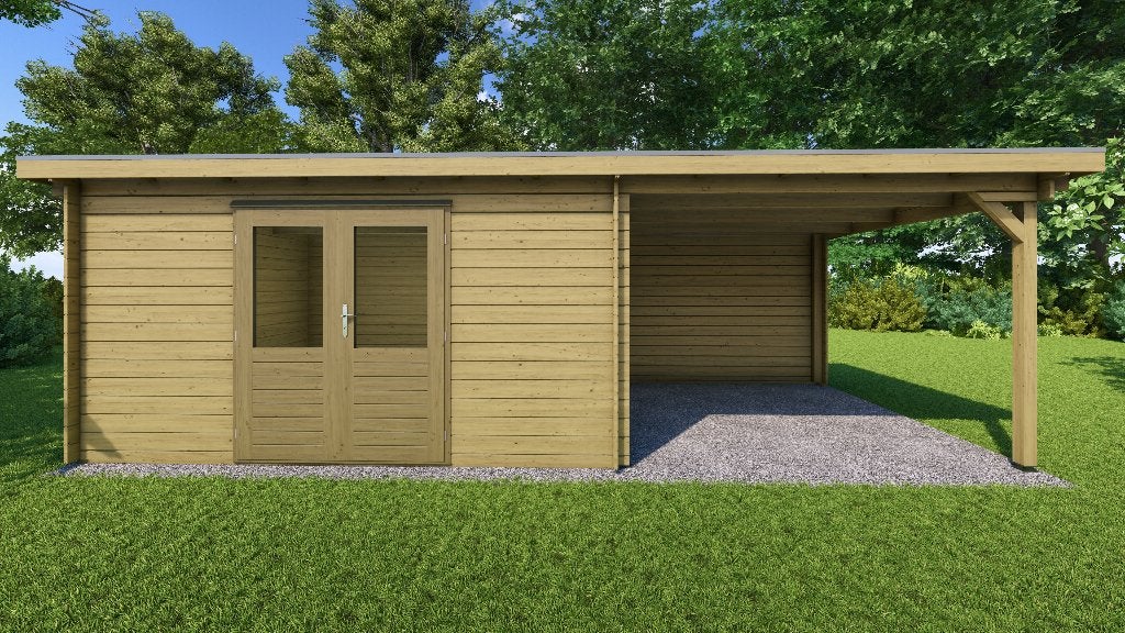 Fonteyn Basicline Lavendel met overkapping 700x300, 200 tot 400 cm, Verzenden, Blokhut, Nieuw