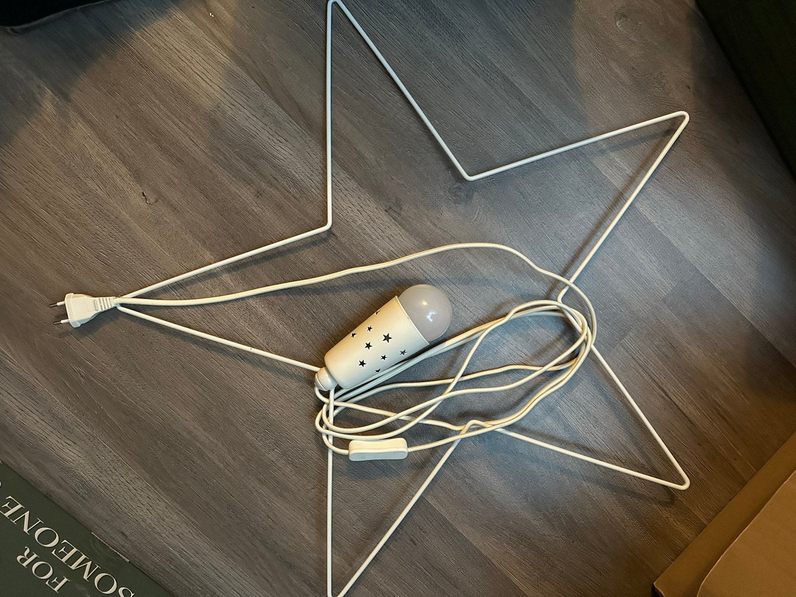 IKEA Ster Lamp Kinderkamer, Wit, Gebruikt, Metaal, Met schakelaar