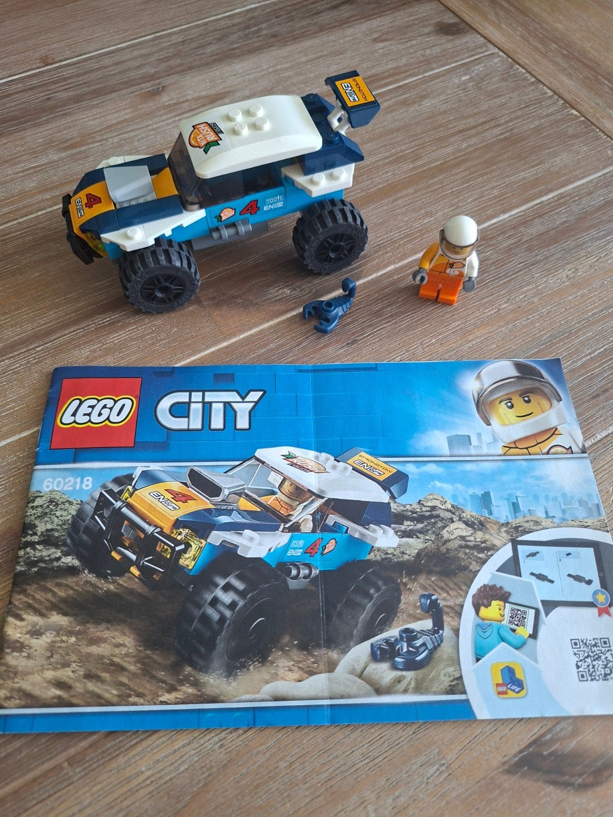 Lego City 60218 Woestijnrallywagen compleet met instructies, Compleet, Lego, Ophalen of Verzenden, Complete set