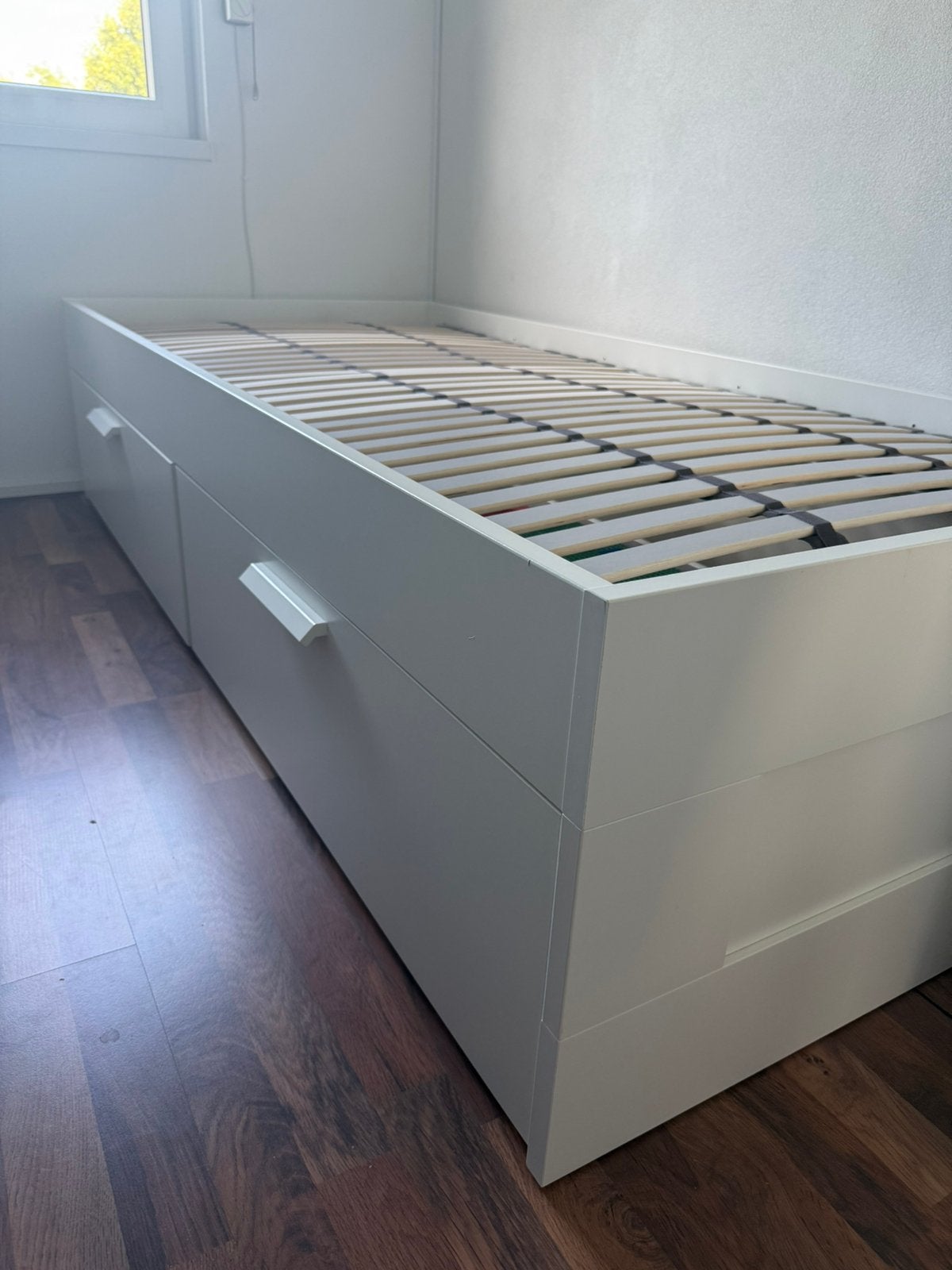 Fijn bed met opbergruimte en matras 90 breed !!!, Huis en Inrichting, Ophalen, 90 cm, Eenpersoons, Wit