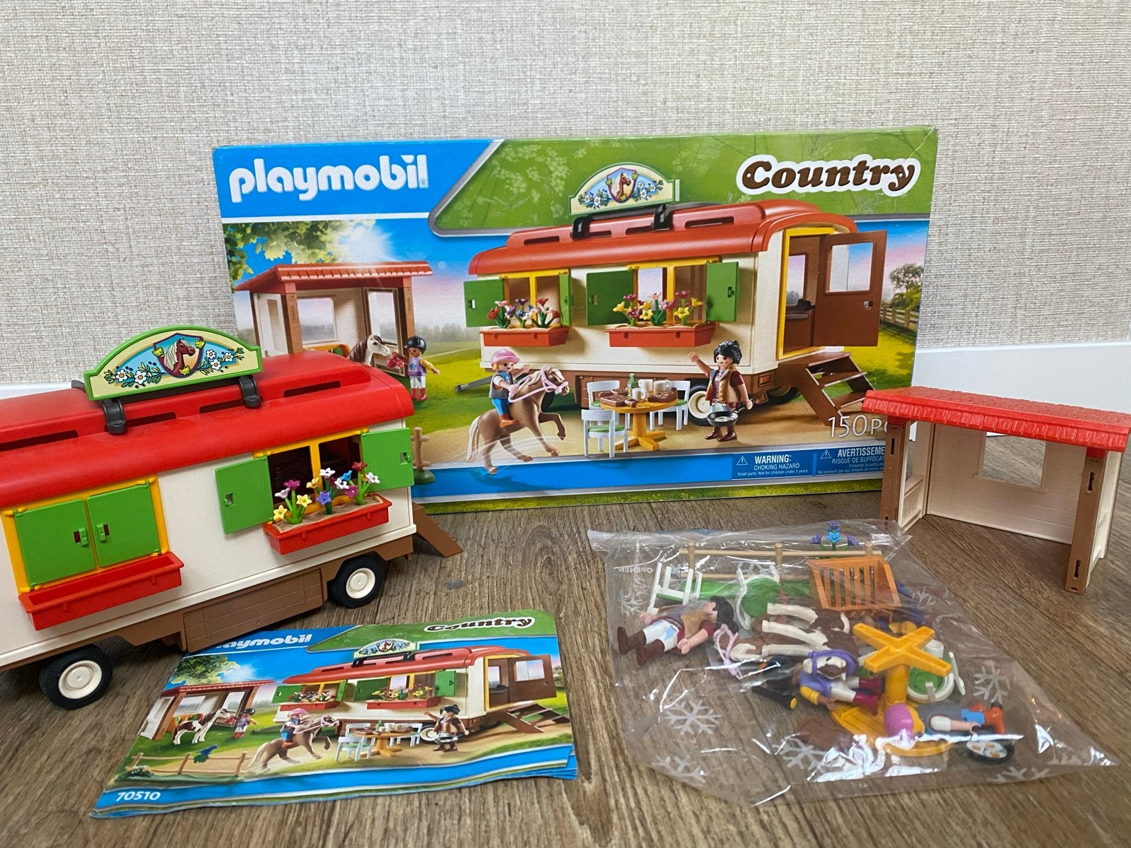 Playmobil Country 70510 Woonwagen met Paarden, Ophalen, Complete set, Voertuig, Zo goed als nieuw