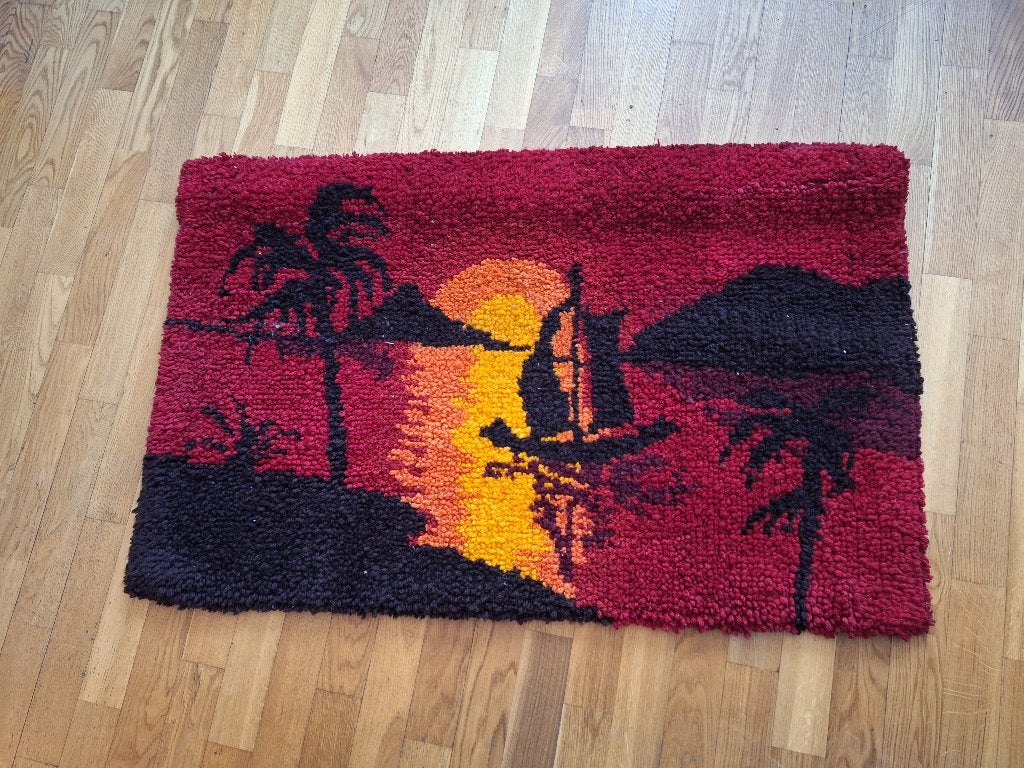 handgemaakt Smyrna wandkleed (110x70 cm) zonsondergang, Ophalen