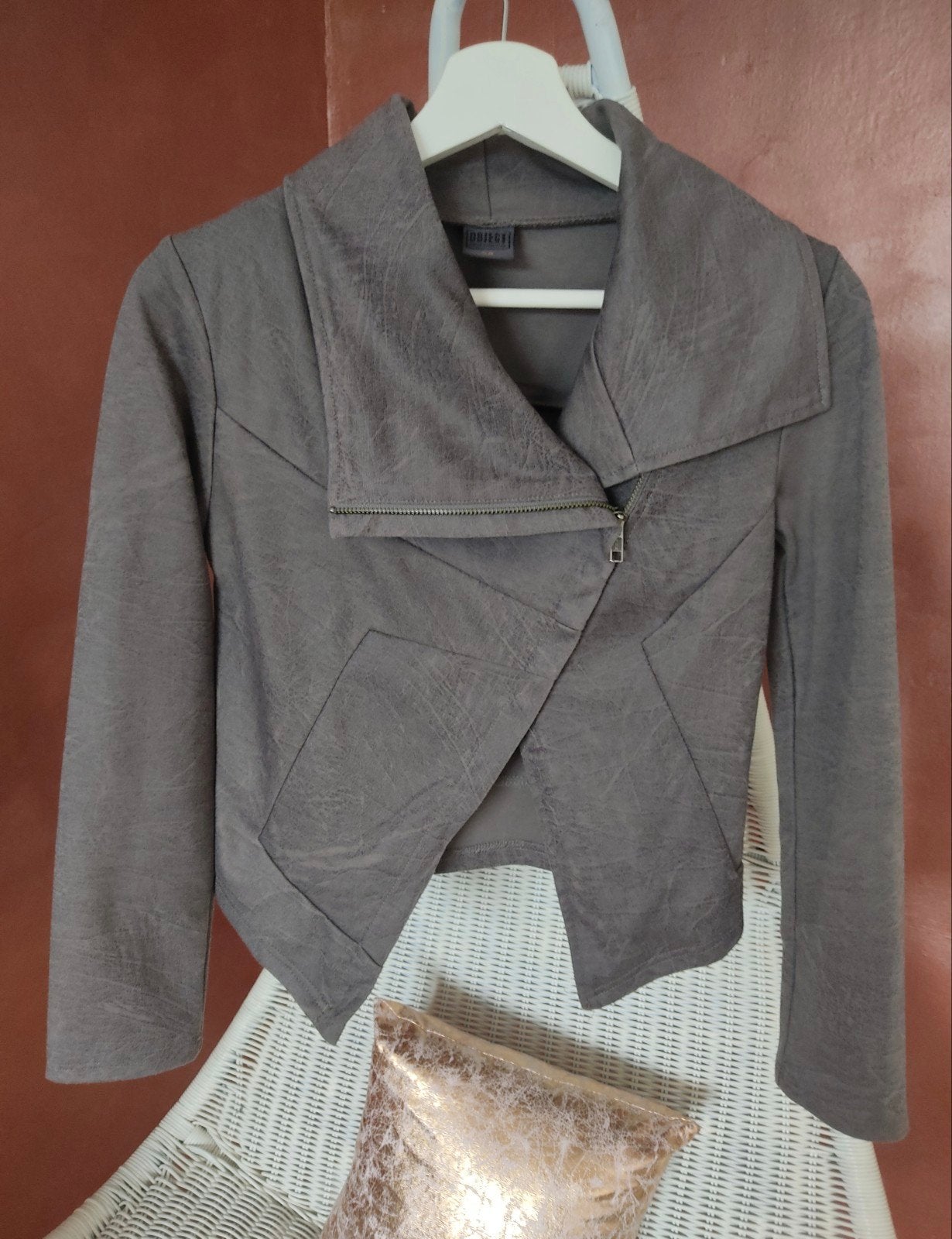 Object - Asymmetrisch vest grijs - mt xs, Verzenden, Zo goed als nieuw, Maat 34 (XS) of kleiner, Grijs