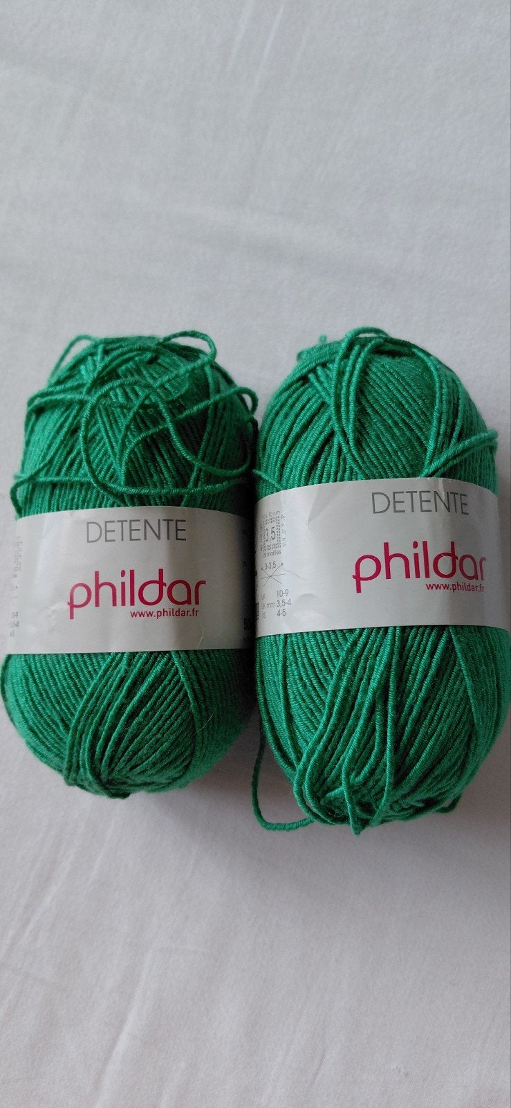 2 bollen Phildar Detente garen - Menthe, Ophalen of Verzenden, Nieuw, Breien of Haken, Wol of Garen