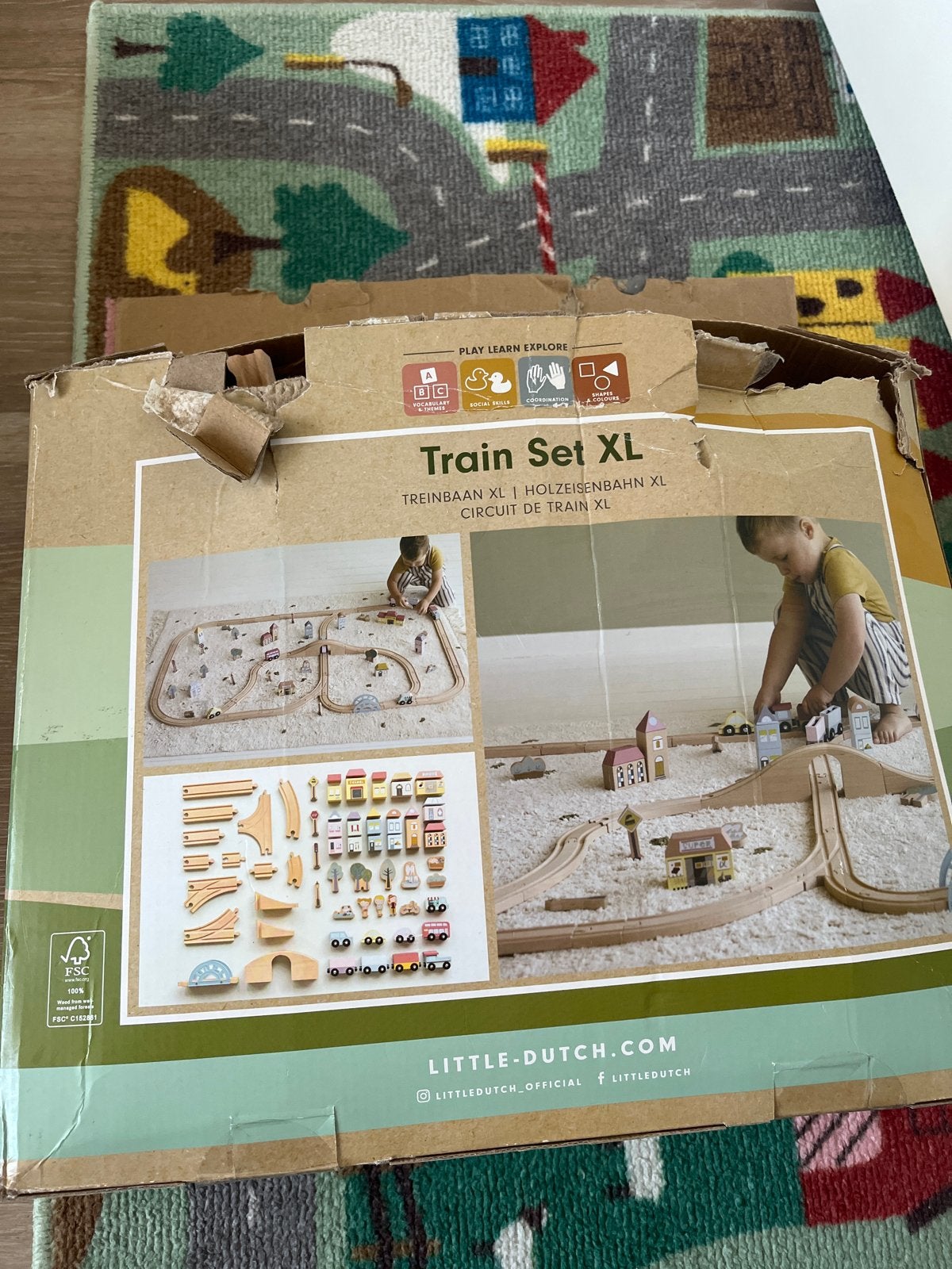 Little Dutch Treinbaan XL van hout - train set, Kinderen en Baby's, Speelgoed | Houten speelgoed, Ophalen, Zo goed als nieuw, Rij- of Hobbelspeelgoed