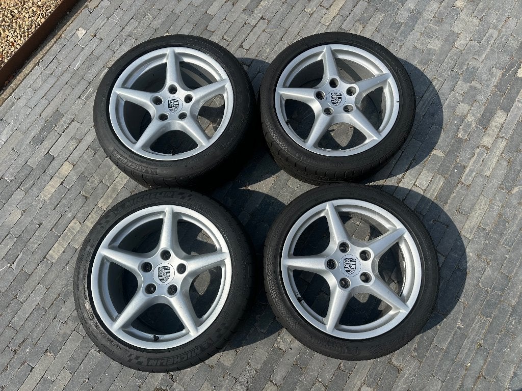 Porsche 997 originele 18” velgenset met banden, 18 inch, Banden en Velgen, Nieuw, Ophalen of Verzenden