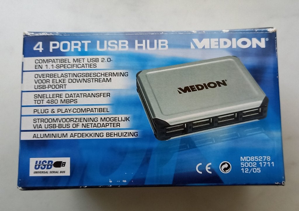 4 Port USB Hub Medion, Ophalen of Verzenden, Gebruikt, Onbekend