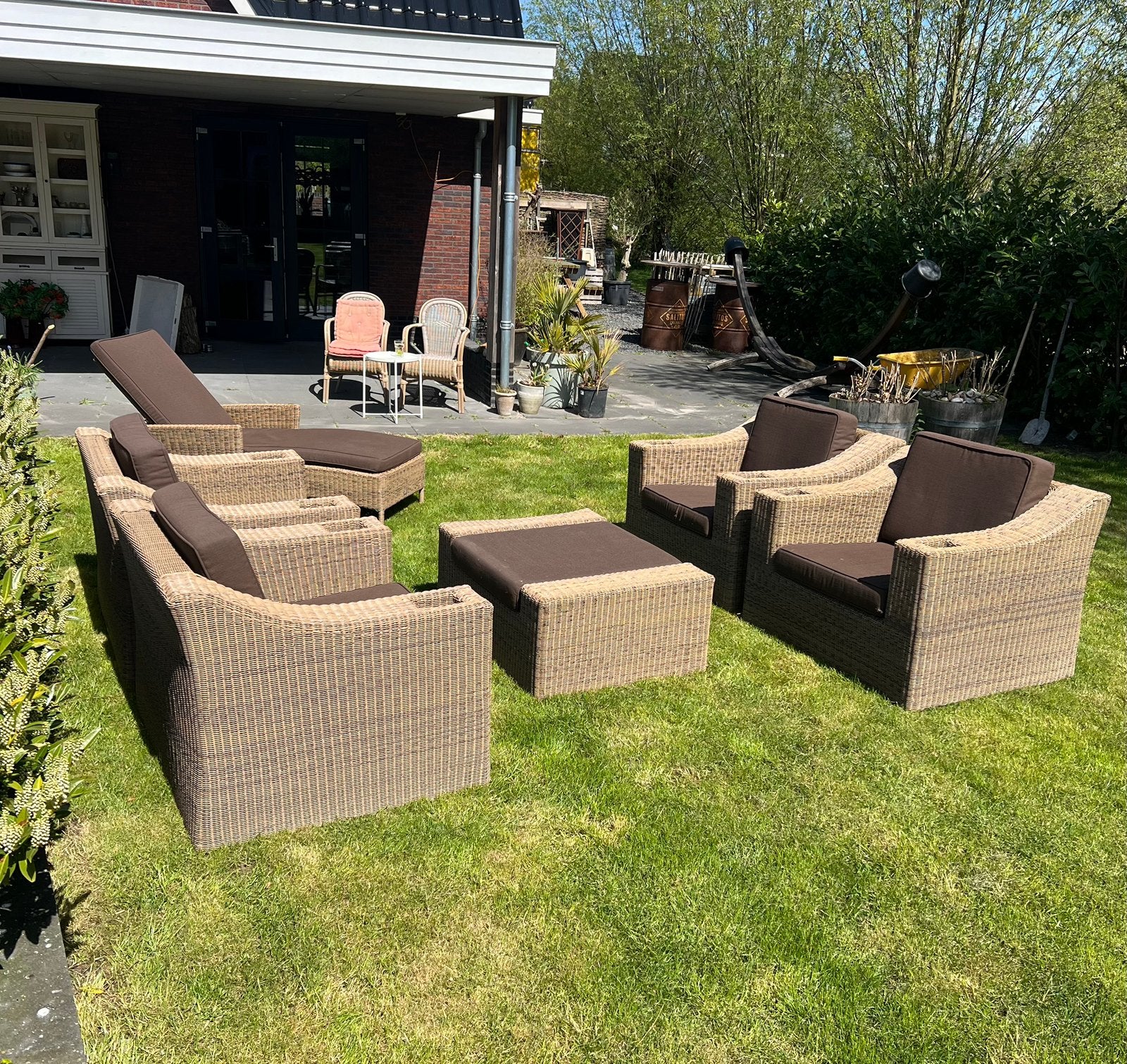 Exclusief Lounge set van het merk. 4 Seasons outdoor, Ophalen, Zo goed als nieuw, Wicker, Bank