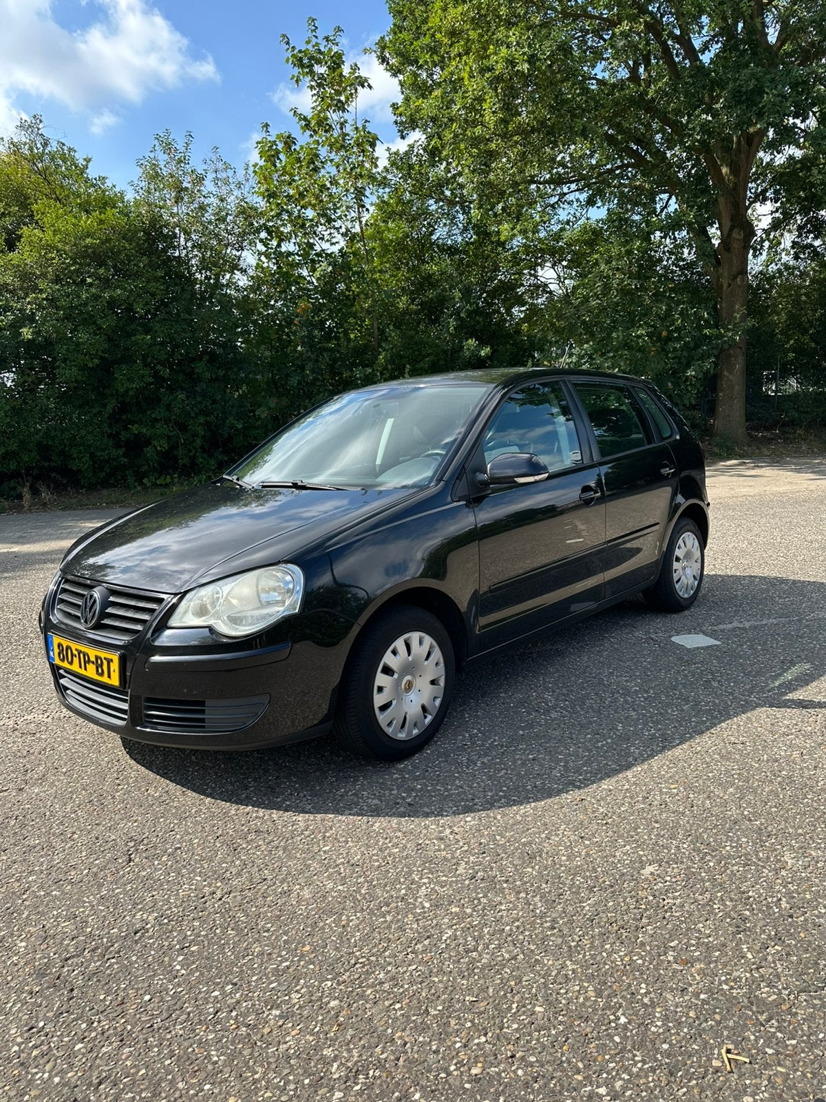 Volkswagen Polo 1.2 40KW 2007 Zwart.16 Juli APK+Kleine Beurt, Auto's, Volkswagen, Voorwielaandrijving, 989 kg, USB, 1198 cc