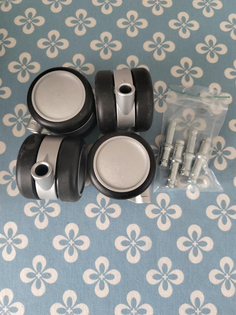 Meubelwielen 60 mm soft-rol stift 10 mm x 20 mm, Ophalen of Verzenden