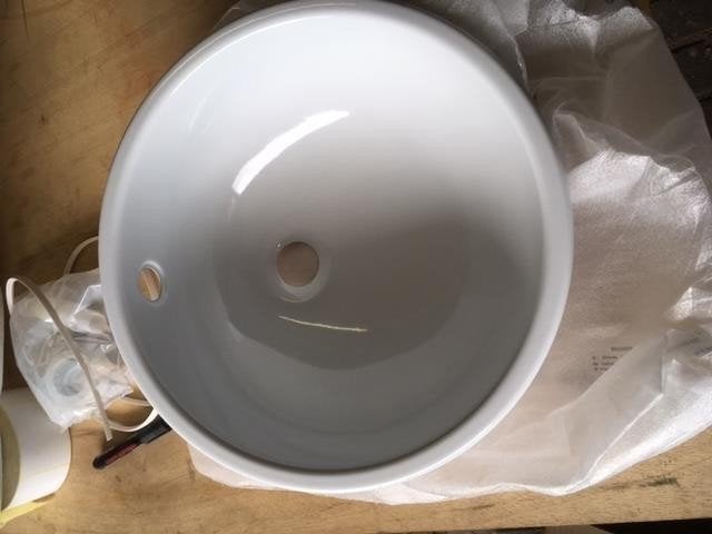 404. Inbouw spoelbakken waskom lavabo, Huis en Inrichting, Ophalen, Nieuw, Wit, Handdoek