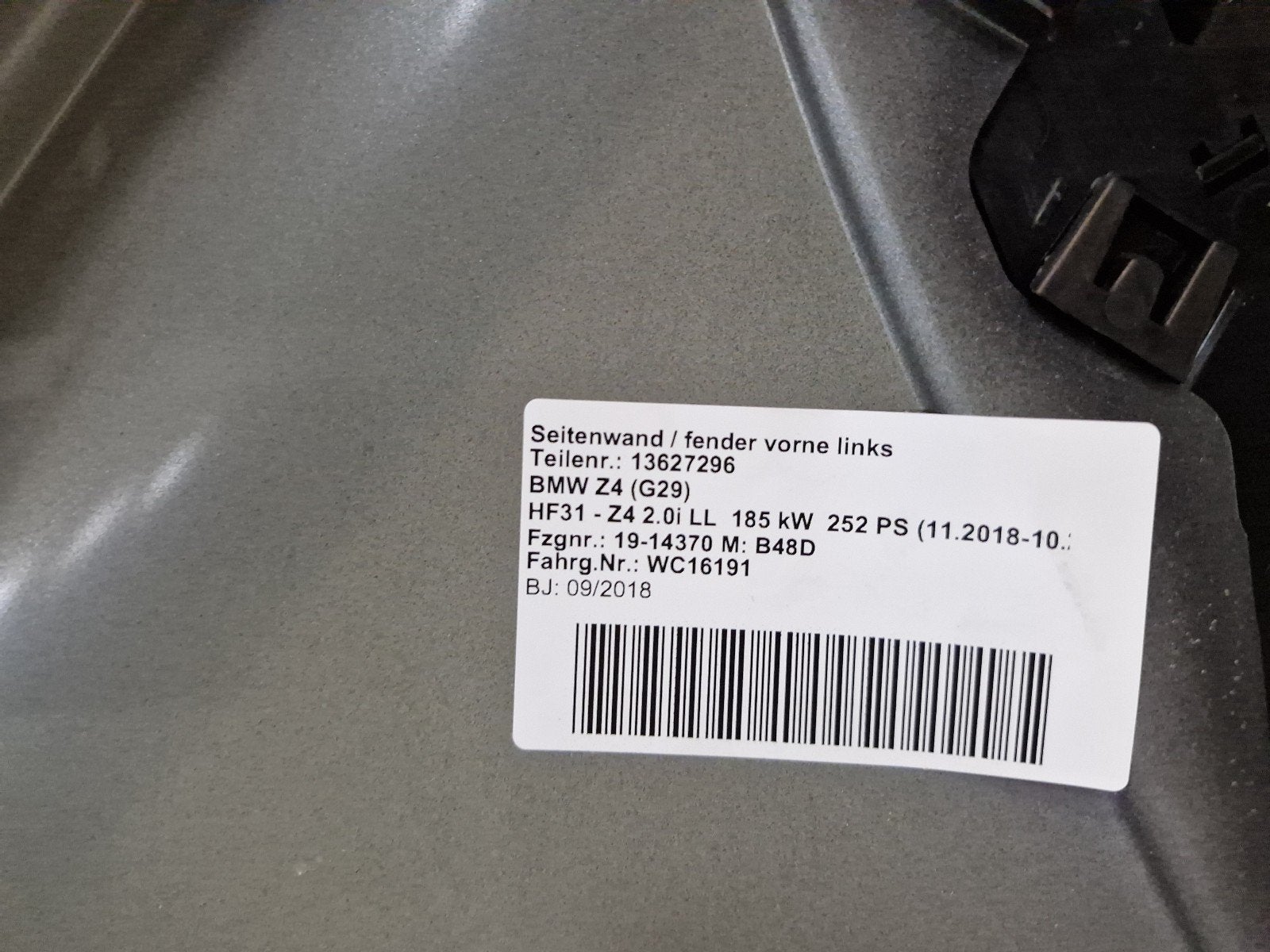 SPATBORD RECHTS ZIJSCHERM Z4 Roadster (G29) (41008495962), Gebruikt, Rechts, Spatbord, BMW