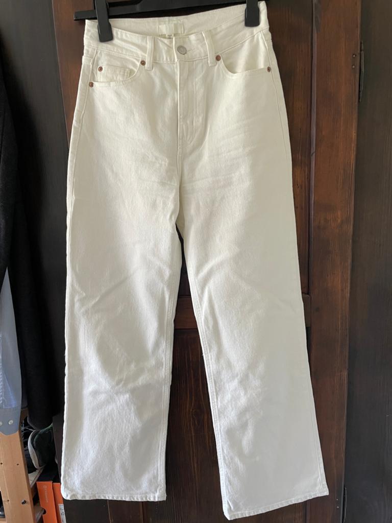 Witte wide high waist jeans van h&m maat 38, H&M, Wit, Nieuw, Ophalen of Verzenden