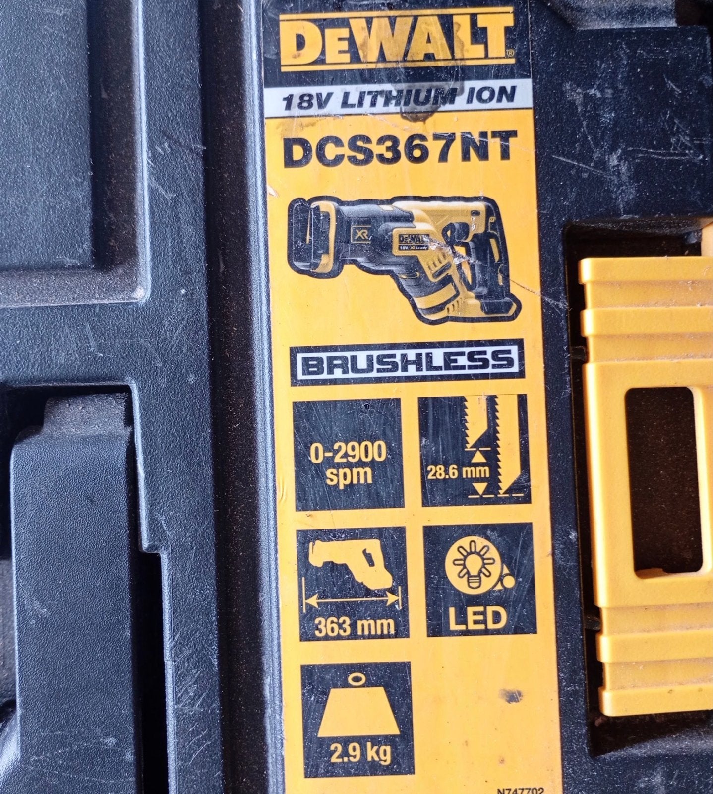 DeWalt DCS367NT 18V Reciprozaag met lader en accu, Ophalen of Verzenden, Zo goed als nieuw, Zaag, DeWalt