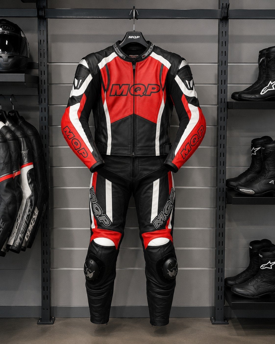 MQP 2 delig leren motorpak, Motoren, Kleding | Motorkleding, Ophalen of Verzenden, Tweedehands, Combipak