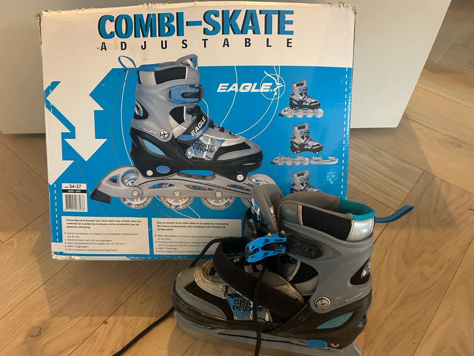 Combi-skates verstelbaar maat 34-37, Sport en Fitness, Ophalen of Verzenden, Gebruikt, Combinoren, Overige merken