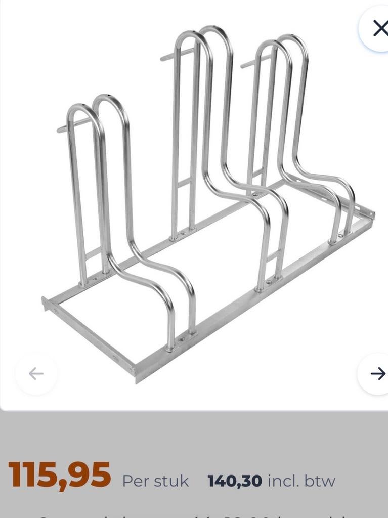 Nieuw fietsenrek voor 3 fietsen - In doos!, Fietsen en Brommers, Ophalen, Nieuw