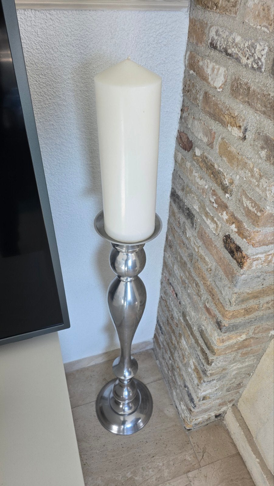 Riverdale kaarsenstandaard 80cm met kaars, Huis en Inrichting, Riverdale, Ophalen of Verzenden, Zo goed als nieuw, Metaal