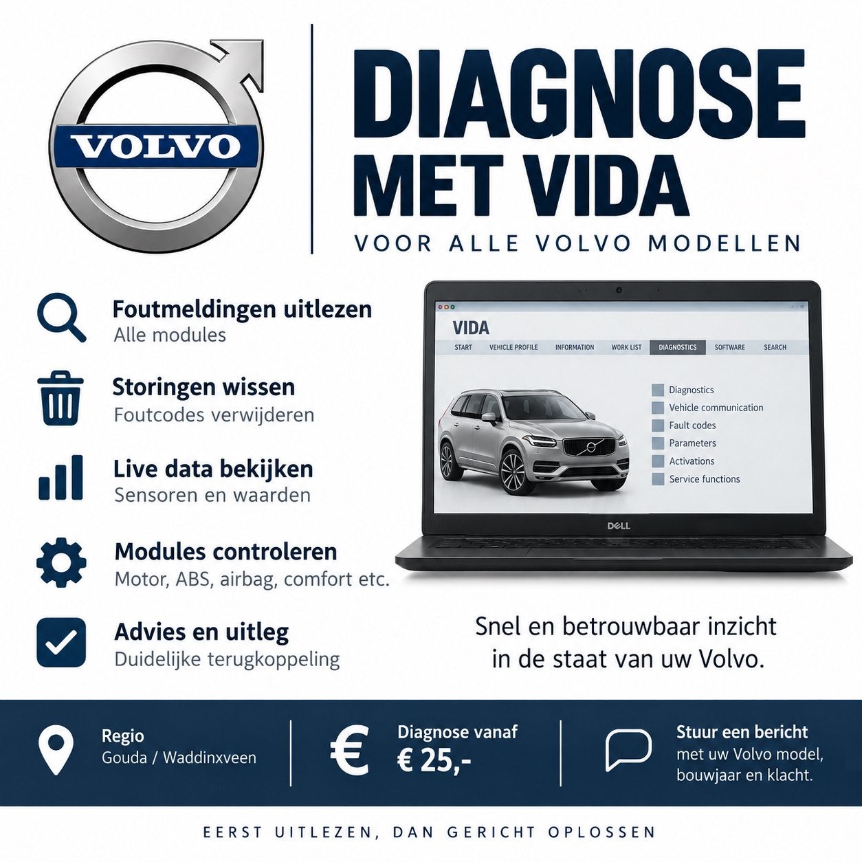 VOLVO DIAGNOSE – VIDA, Ophalen