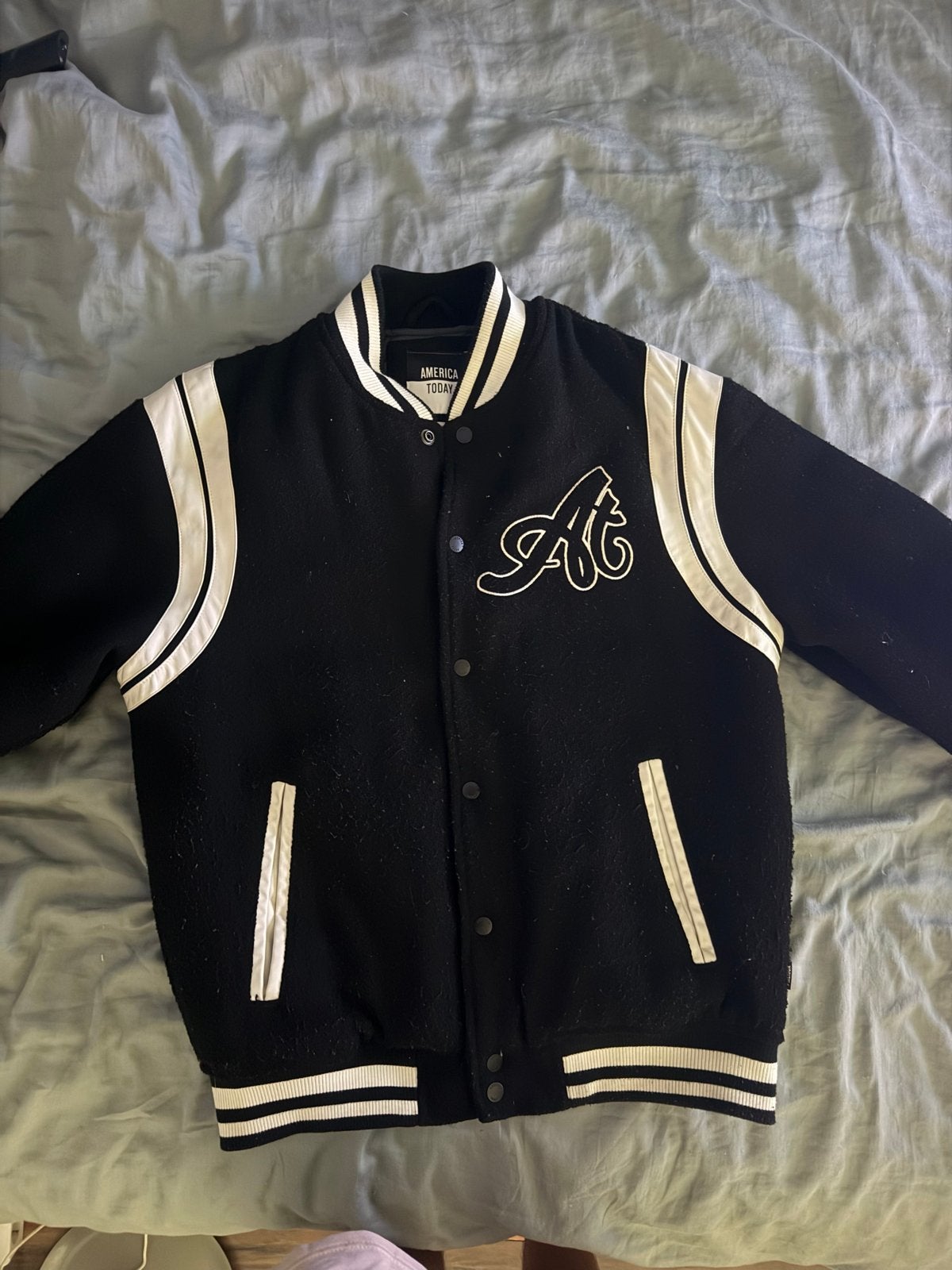 America Today Varsity Jacket, Kleding | Heren, Ophalen of Verzenden, Gedragen, Maat 48/50 (M), Zwart