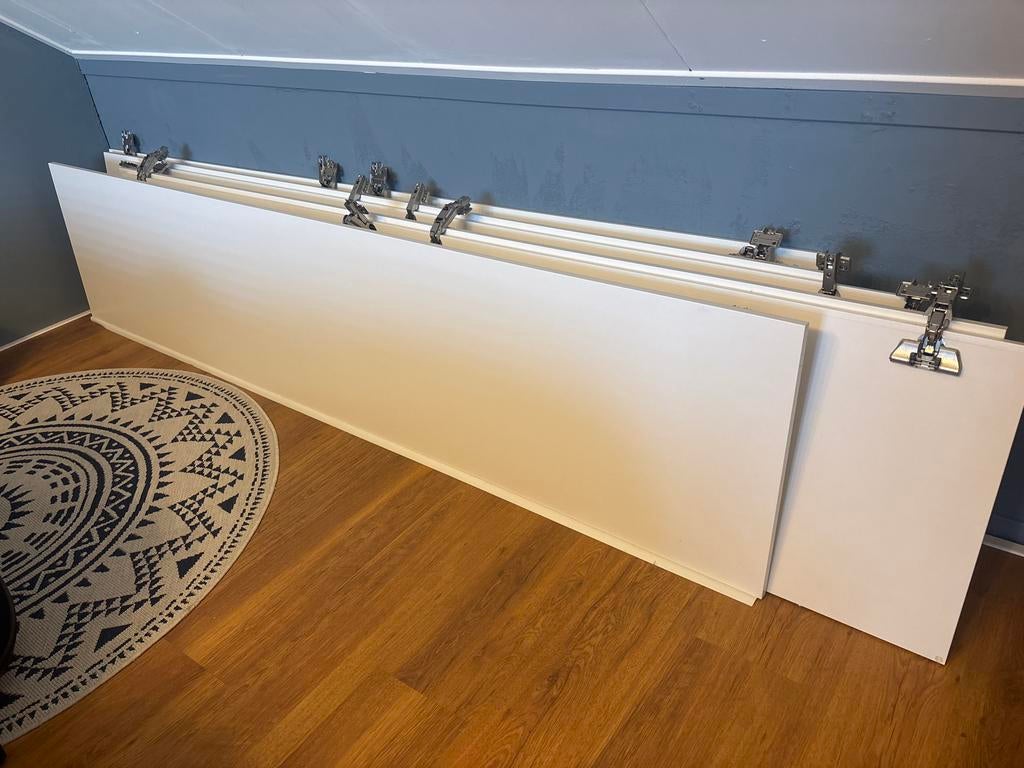 Witte vouwdeuren met scharnieren voor ikea pax kast, Doe-het-zelf en Verbouw, Deuren en Horren, Gebruikt, Binnendeur, 200 tot 215 cm