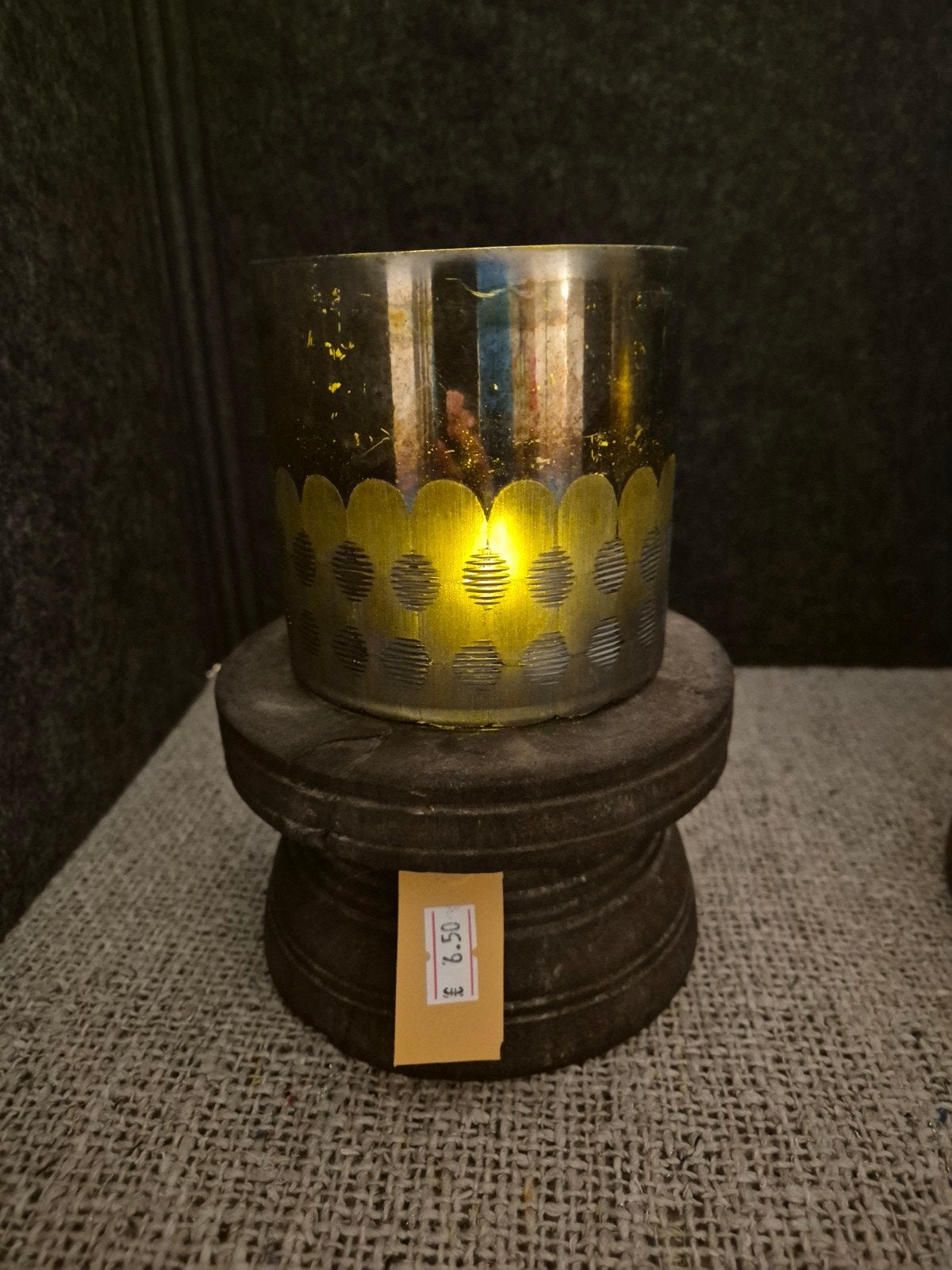 Robuste kaarsenhouder inc windlicht - Nieuw, Www.vrumdwonen.nl, Bruin, Waxinelichthouder, Nieuw