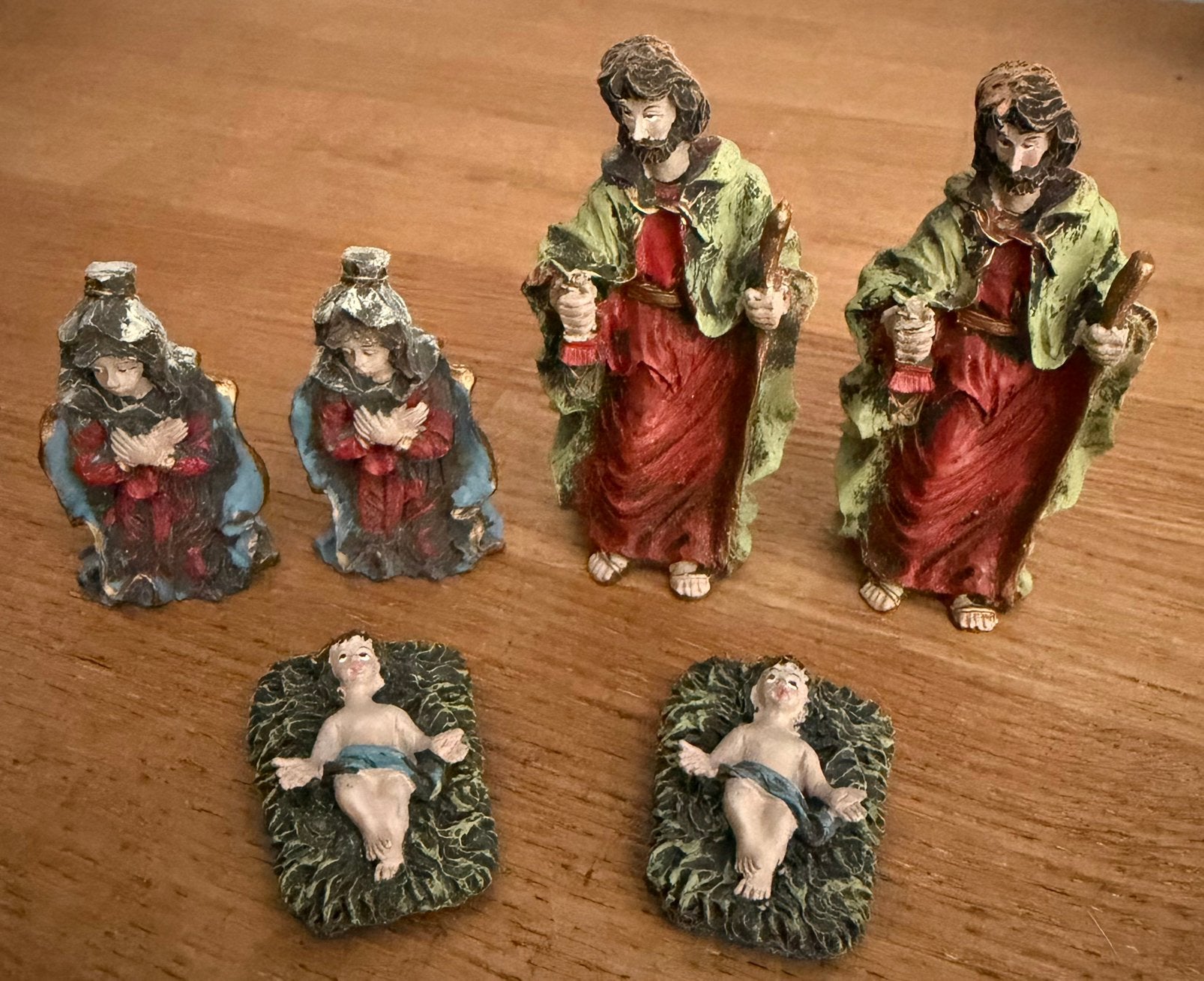 Spaanse vintage kerststal/belén beeldjes handbeschilderd, Ophalen of Verzenden, Zo goed als nieuw