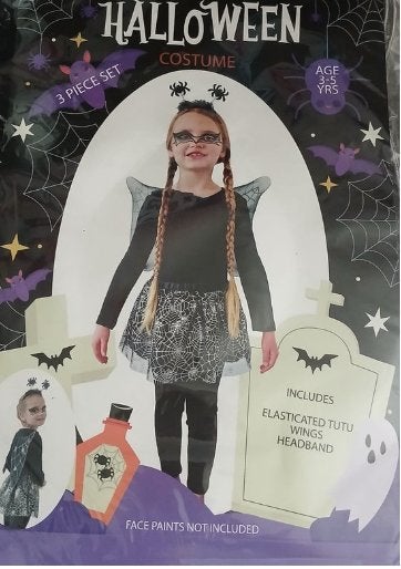 Halloween costume (oranje) 3-5 jaar (rok, vleugels, diadeem), Ophalen of Verzenden, Zo goed als nieuw, 104 of kleiner, Meisje