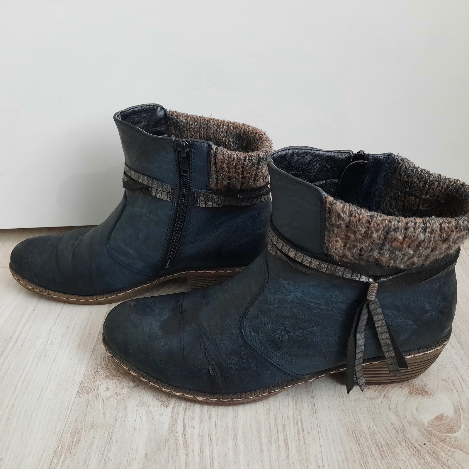 Rieker Enkellaarsjes - Comfortabel en Stijlvol maat 43, Blauw, Lage of Enkellaarzen, Ophalen of Verzenden, Gedragen