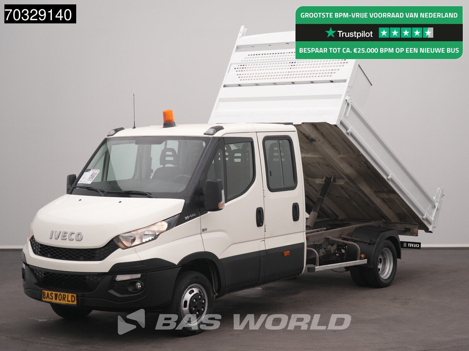 Iveco Daily 35C17 3.0L Kipper Dubbel Cabine Dubbellucht 3,5t, Stof, Gebruikt, 4 cilinders, Iveco