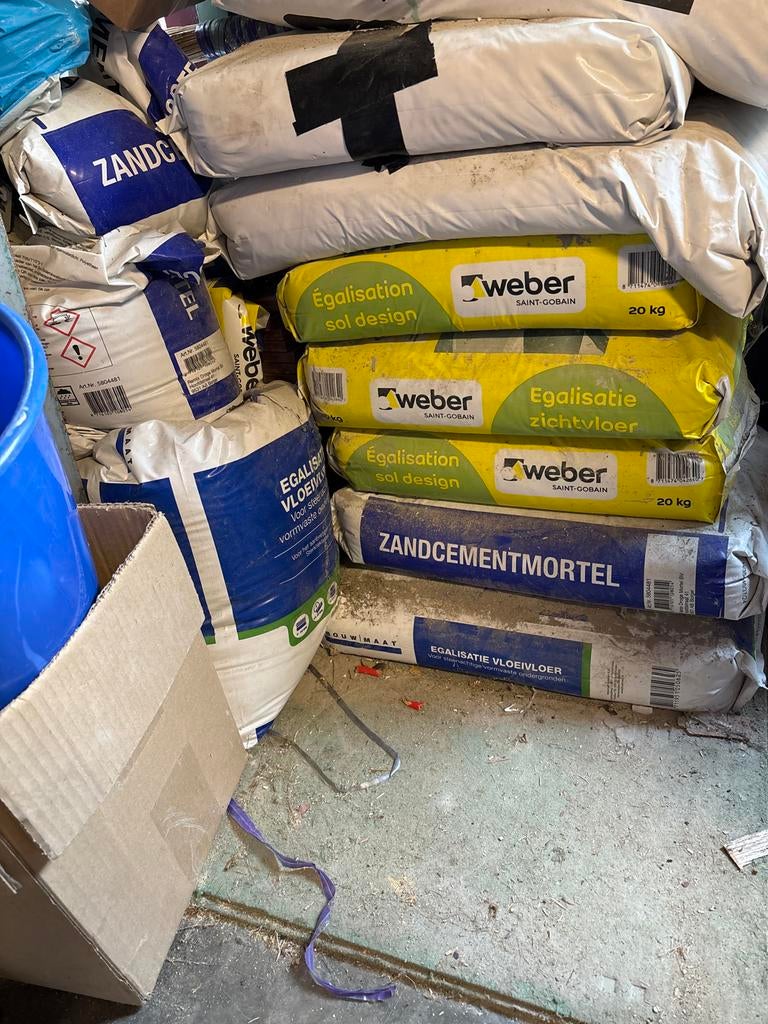 Weber Egalisatie Zichtvloer & Zandcementmortel, Doe-het-zelf en Verbouw, Ophalen, Zo goed als nieuw
