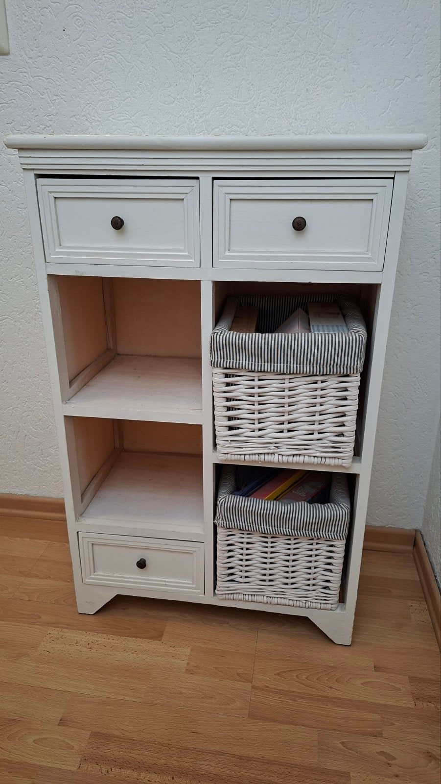 Wit houten kastje, 3 of 4 laden, Ophalen, Gebruikt