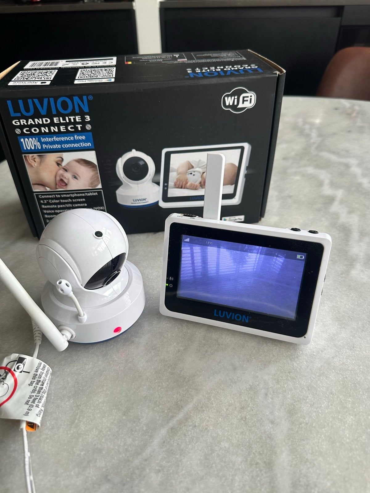 Luvion Grand Elite 3 Connect Babyfoon, Ophalen of Verzenden, Zo goed als nieuw, 250 meter of meer, Camera