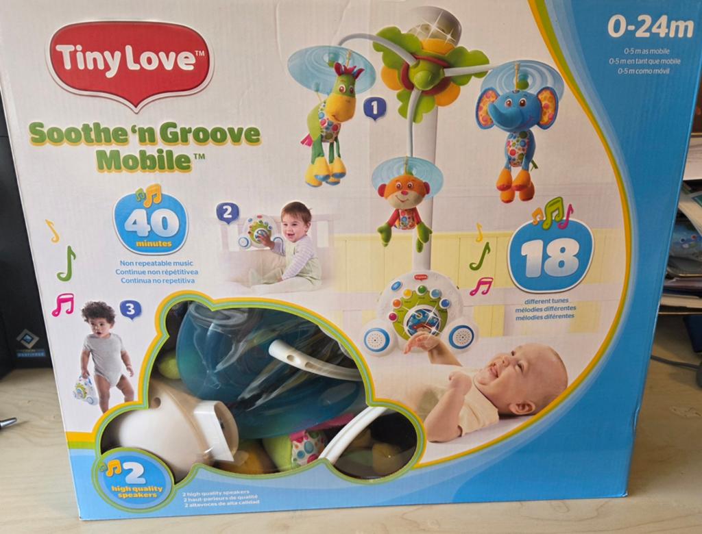 Tiny Love Soothe 'n Groove Mobiel - Muzikale Baby Mobiel, Ophalen, Zo goed als nieuw, Mobiel, Met geluid