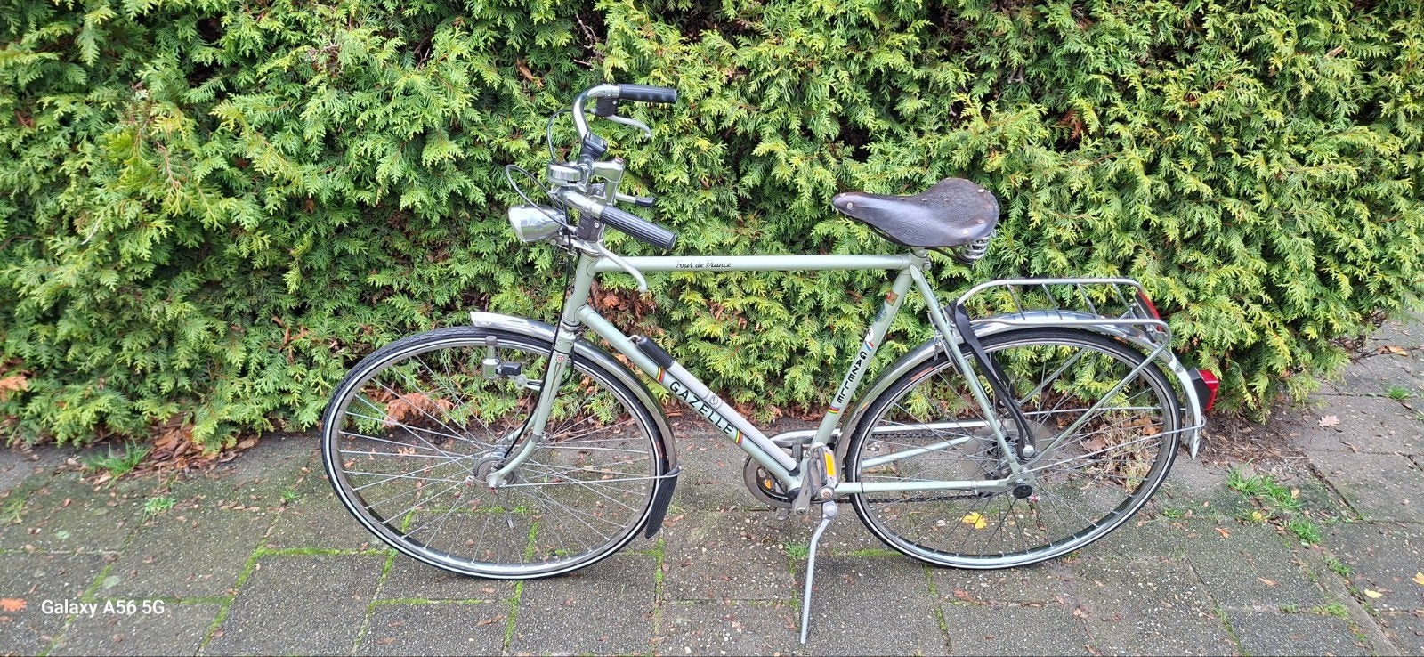 Gazelle Tour de France Herenfiets - Vintage en Compleet, Fietsen en Brommers, Ophalen, Gebruikt, Velgrem, Versnellingen